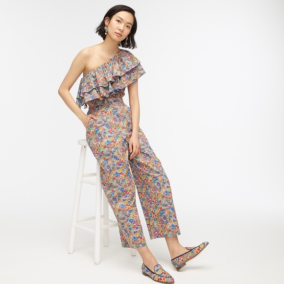 🆕{J. Crew} Liberty Print Ruffle Jumpsuit - Picture 6 of 10